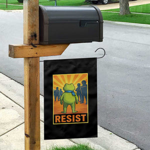 Resist Frog Graphic Garden Flag Protest Stand Against Fascism - Print Your Wear