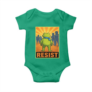 Resist Frog Graphic Baby Onesie Protest Stand Against Fascism TS02 Irish Green Print Your Wear