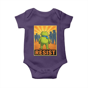 Resist Frog Graphic Baby Onesie Protest Stand Against Fascism TS02 Purple Print Your Wear