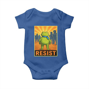 Resist Frog Graphic Baby Onesie Protest Stand Against Fascism TS02 Royal Blue Print Your Wear