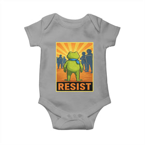 Resist Frog Graphic Baby Onesie Protest Stand Against Fascism TS02 Sport Gray Print Your Wear
