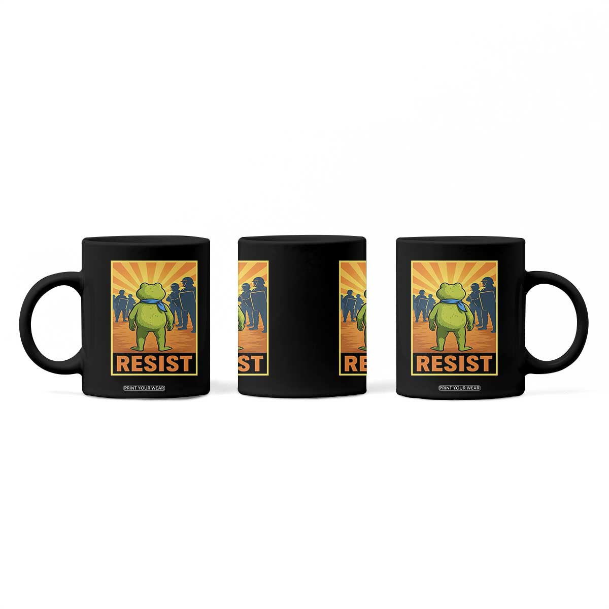 Resist Frog Graphic Coffee Mug Protest Stand Against Fascism TS02 Print Your Wear