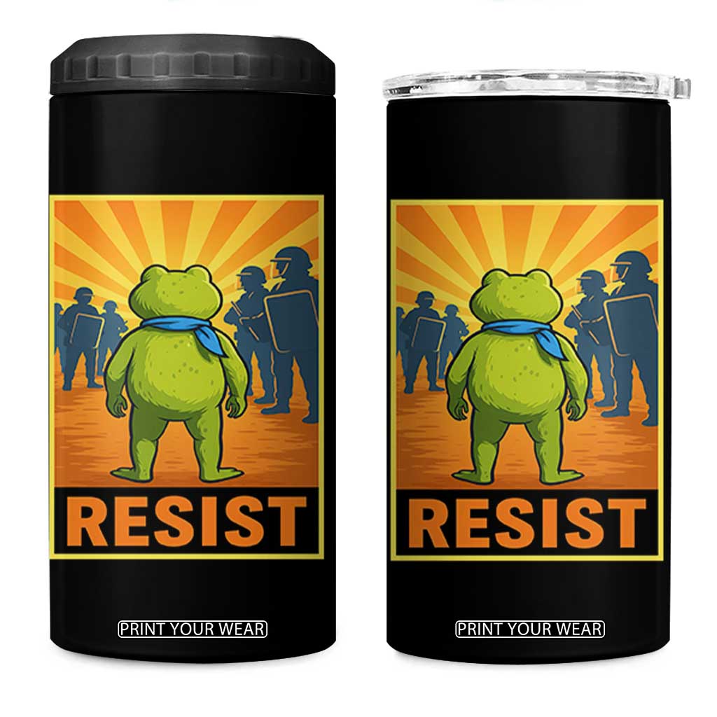 Resist Frog Graphic 4 in 1 Can Cooler Tumbler Protest Stand Against Fascism TS02 One Size: 16 oz Black Print Your Wear