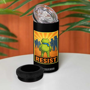 Resist Frog Graphic 4 in 1 Can Cooler Tumbler Protest Stand Against Fascism TS02 Print Your Wear