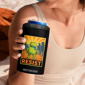 Resist Frog Graphic 4 in 1 Can Cooler Tumbler Protest Stand Against Fascism TS02 Print Your Wear