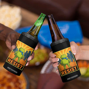 Resist Frog Graphic 4 in 1 Can Cooler Tumbler Protest Stand Against Fascism TS02 Print Your Wear