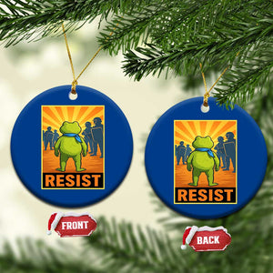 Resist Frog Graphic Ceramic Ornament Protest Stand Against Fascism - Print Your Wear