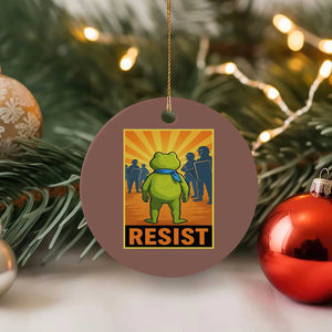 Resist Frog Graphic Ceramic Ornament Protest Stand Against Fascism - Print Your Wear