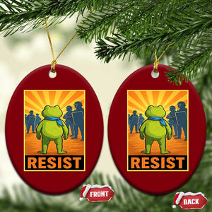 Resist Frog Graphic Ceramic Ornament Protest Stand Against Fascism - Print Your Wear