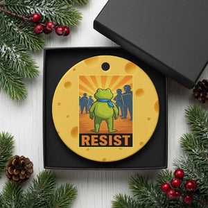 Resist Frog Graphic Ceramic Ornament Protest Stand Against Fascism - Print Your Wear
