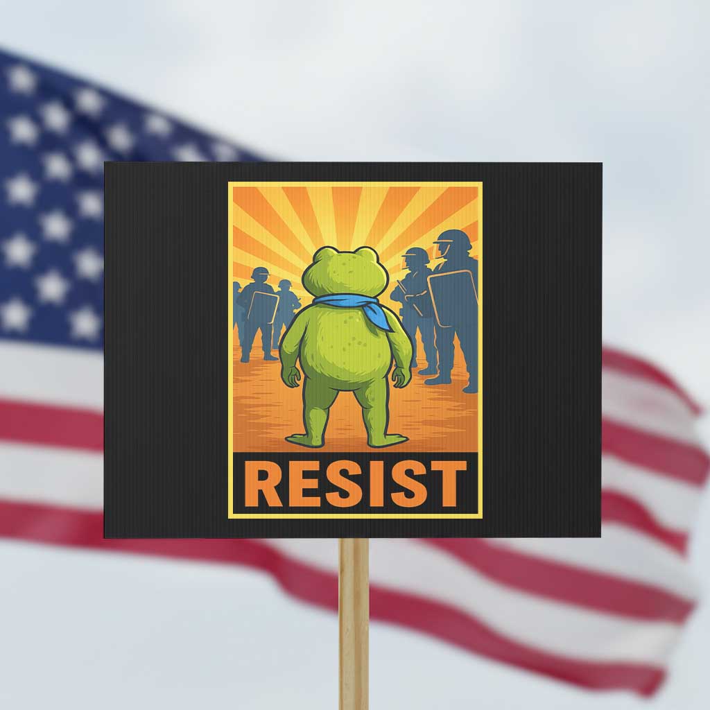 Resist Frog Graphic Protest Sign Protest Stand Against Fascism TS02 Horizontal 18