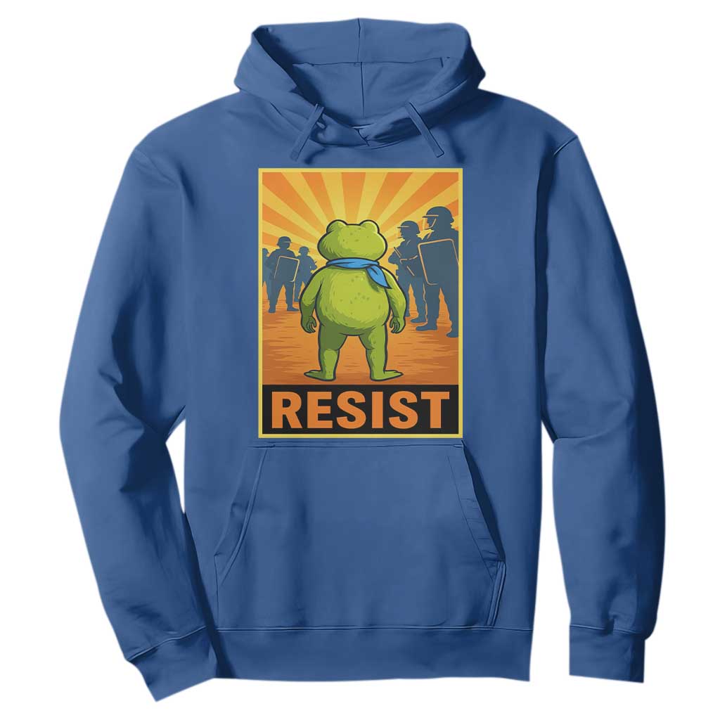 Resist Frog Graphic Hoodie Protest Stand Against Fascism TS02 Royal Blue Print Your Wear