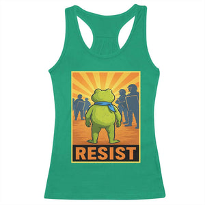 Resist Frog Graphic Racerback Tank Top Protest Stand Against Fascism TS02 Irish Green Print Your Wear
