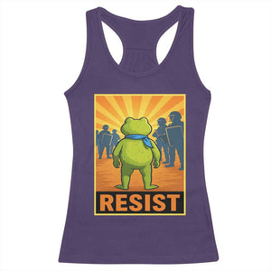 Resist Frog Graphic Racerback Tank Top Protest Stand Against Fascism TS02 Purple Print Your Wear