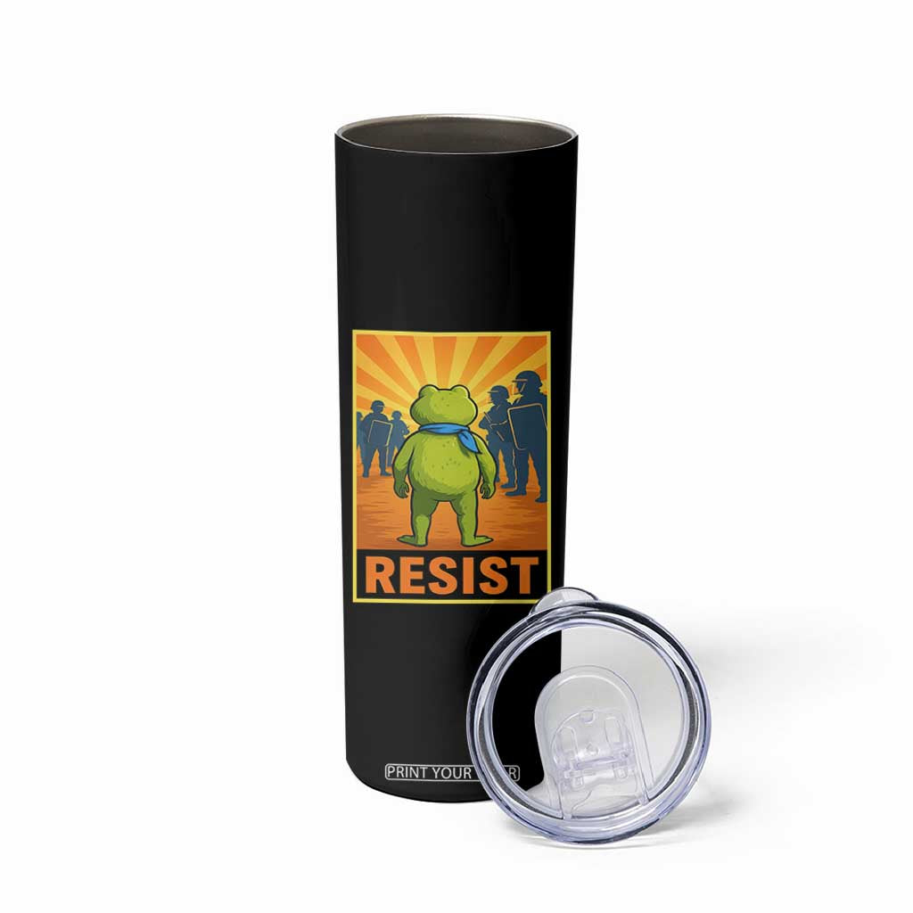 Resist Frog Graphic Skinny Tumbler Protest Stand Against Fascism TS02 Print Your Wear