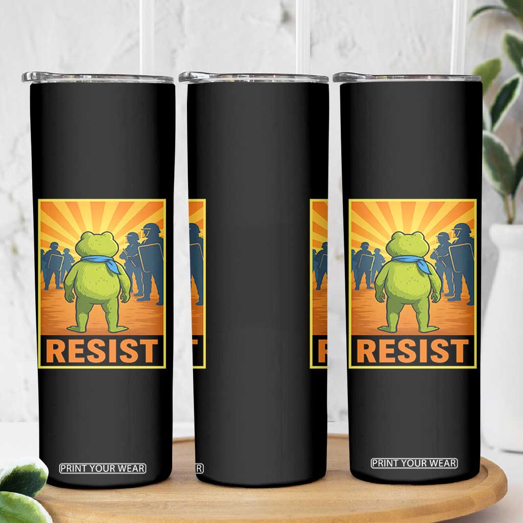 Resist Frog Graphic Skinny Tumbler Protest Stand Against Fascism TS02 Print Your Wear
