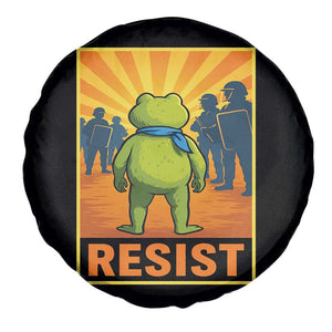 Resist Frog Graphic Spare Tire Cover Protest Stand Against Fascism - Print Your Wear