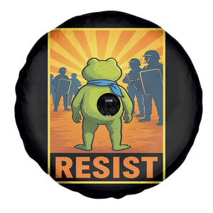 Resist Frog Graphic Spare Tire Cover Protest Stand Against Fascism - Print Your Wear