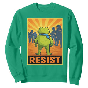 Resist Frog Graphic Sweatshirt Protest Stand Against Fascism TS02 Irish Green Print Your Wear