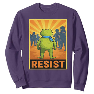Resist Frog Graphic Sweatshirt Protest Stand Against Fascism TS02 Purple Print Your Wear