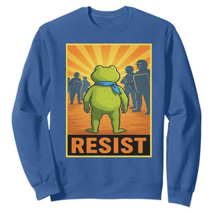 Resist Frog Graphic Sweatshirt Protest Stand Against Fascism TS02 Royal Blue Print Your Wear