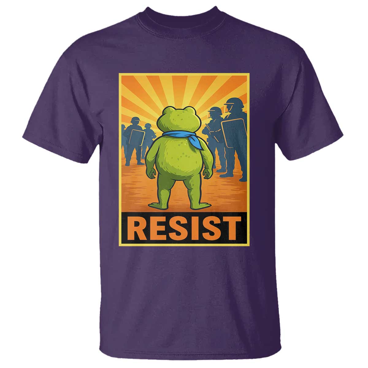 Resist Frog Graphic T Shirt Protest Stand Against Fascism TS02 Purple Print Your Wear