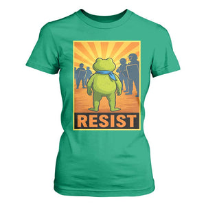 Resist Frog Graphic T Shirt For Women Protest Stand Against Fascism TS02 Irish Green Print Your Wear