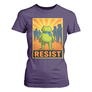 Resist Frog Graphic T Shirt For Women Protest Stand Against Fascism TS02 Purple Print Your Wear