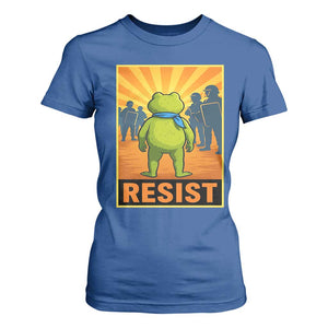 Resist Frog Graphic T Shirt For Women Protest Stand Against Fascism TS02 Royal Blue Print Your Wear