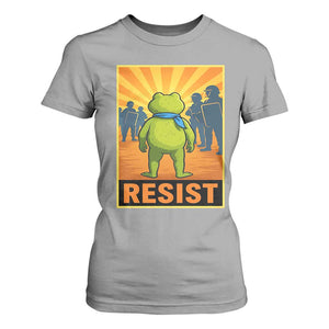 Resist Frog Graphic T Shirt For Women Protest Stand Against Fascism TS02 Sport Gray Print Your Wear