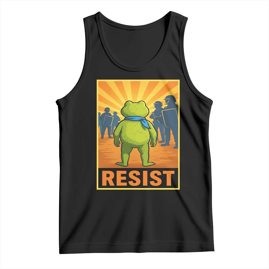 Resist Frog Graphic Tank Top Protest Stand Against Fascism - Print Your Wear