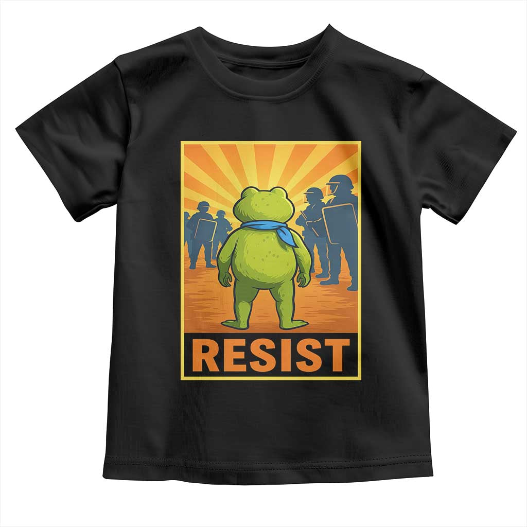 Resist Frog Graphic Toddler T Shirt Protest Stand Against Fascism TS02 Black Print Your Wear
