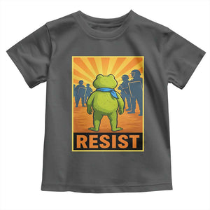 Resist Frog Graphic Toddler T Shirt Protest Stand Against Fascism TS02 Dark Heather Print Your Wear