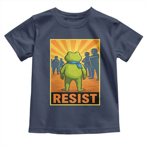 Resist Frog Graphic Toddler T Shirt Protest Stand Against Fascism TS02 Navy Print Your Wear