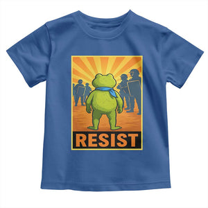 Resist Frog Graphic Toddler T Shirt Protest Stand Against Fascism TS02 Royal Blue Print Your Wear