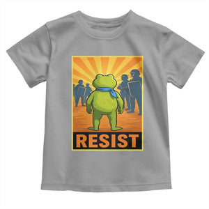 Resist Frog Graphic Toddler T Shirt Protest Stand Against Fascism TS02 Sport Gray Print Your Wear