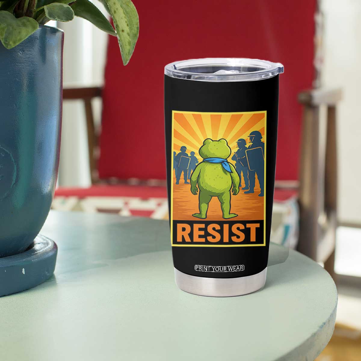 Resist Frog Graphic Tumbler Cup Protest Stand Against Fascism TS02 Print Your Wear