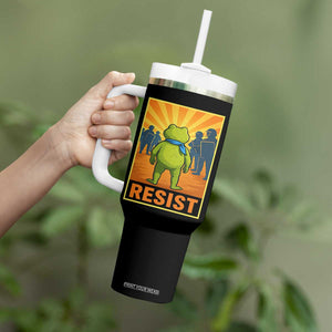 Resist Frog Graphic Tumbler With Handle Protest Stand Against Fascism TS02 Print Your Wear