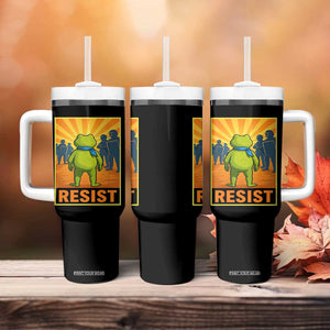 Resist Frog Graphic Tumbler With Handle Protest Stand Against Fascism TS02 Print Your Wear