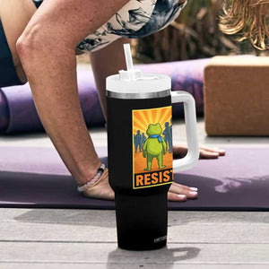 Resist Frog Graphic Tumbler With Handle Protest Stand Against Fascism TS02 Print Your Wear