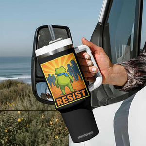 Resist Frog Graphic Tumbler With Handle Protest Stand Against Fascism TS02 Print Your Wear