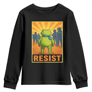 Resist Frog Graphic Youth Sweatshirt Protest Stand Against Fascism TS02 Black Print Your Wear