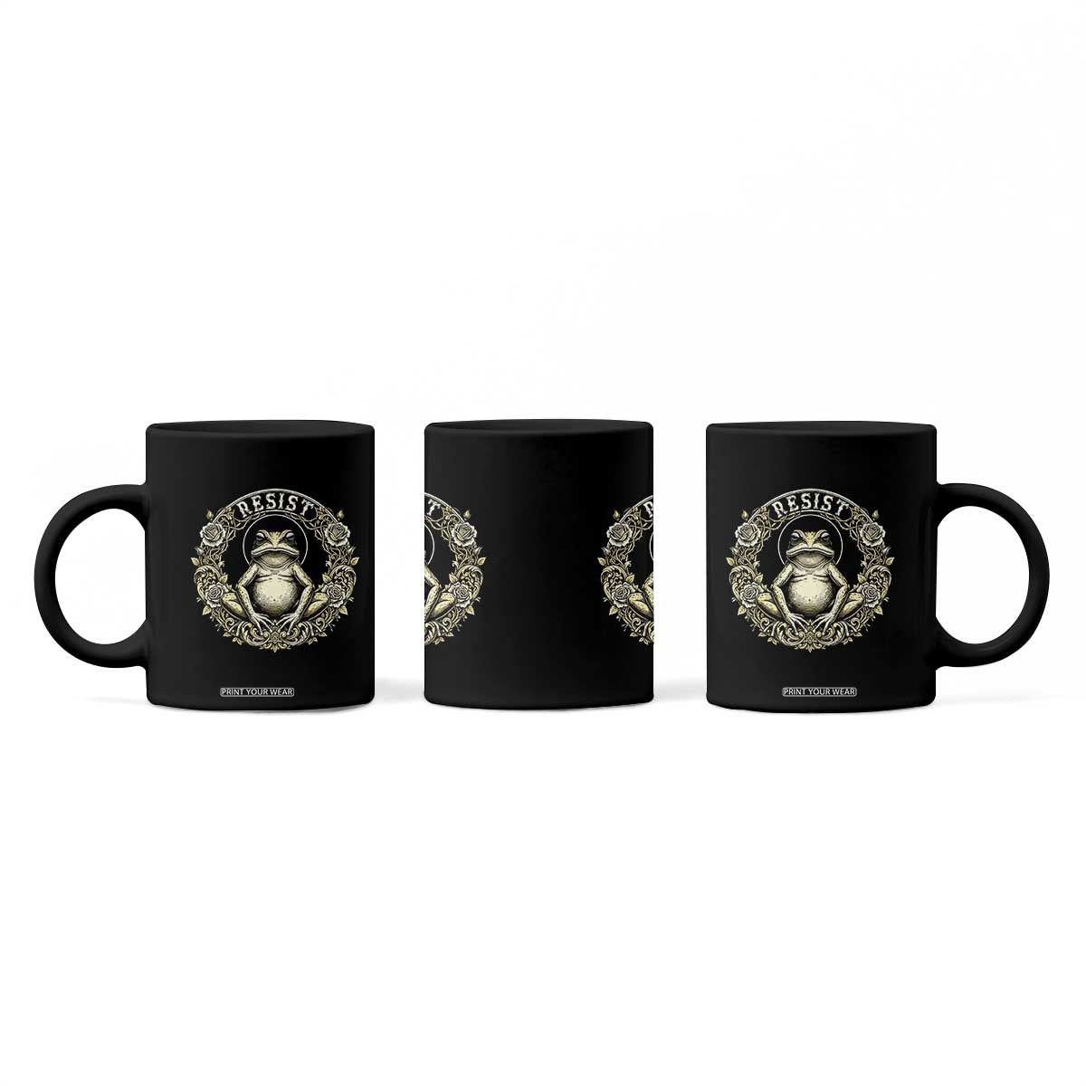 Zen Frog Resist Coffee Mug Sacred Resistance Protest Ornate Style Graphic TS02 Print Your Wear