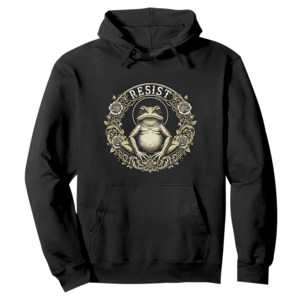 Zen Frog Resist Hoodie Sacred Resistance Protest Ornate Style Graphic TS02 Black Print Your Wear