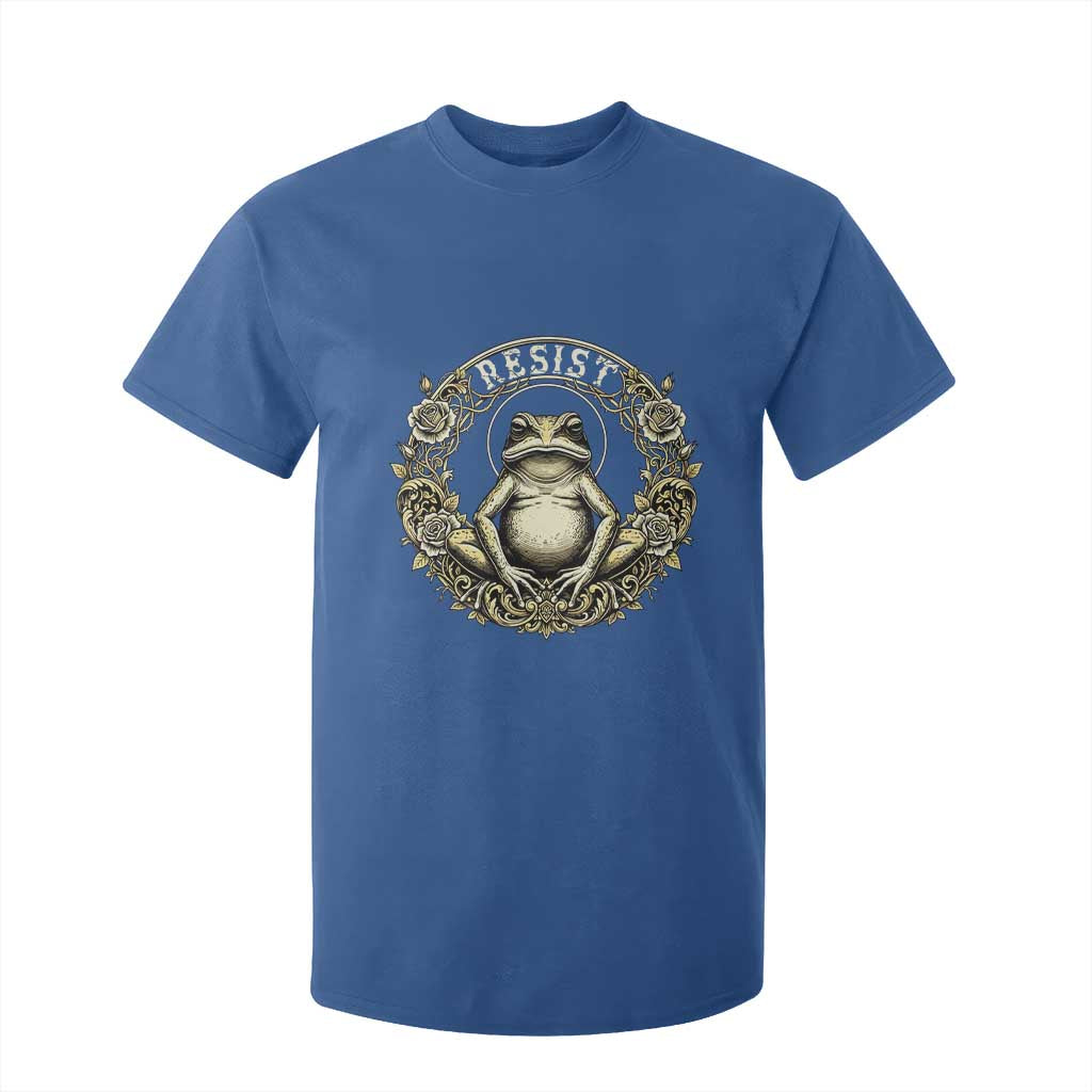 Zen Frog Resist T Shirt For Kid Sacred Resistance Protest Ornate Style Graphic TS02 Royal Blue Print Your Wear