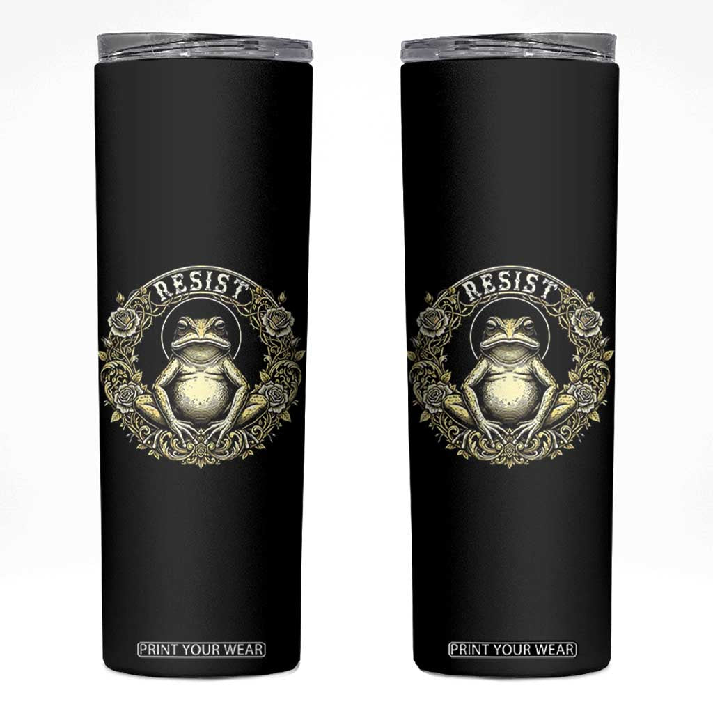 Zen Frog Resist Skinny Tumbler Sacred Resistance Protest Ornate Style Graphic TS02 Black Print Your Wear