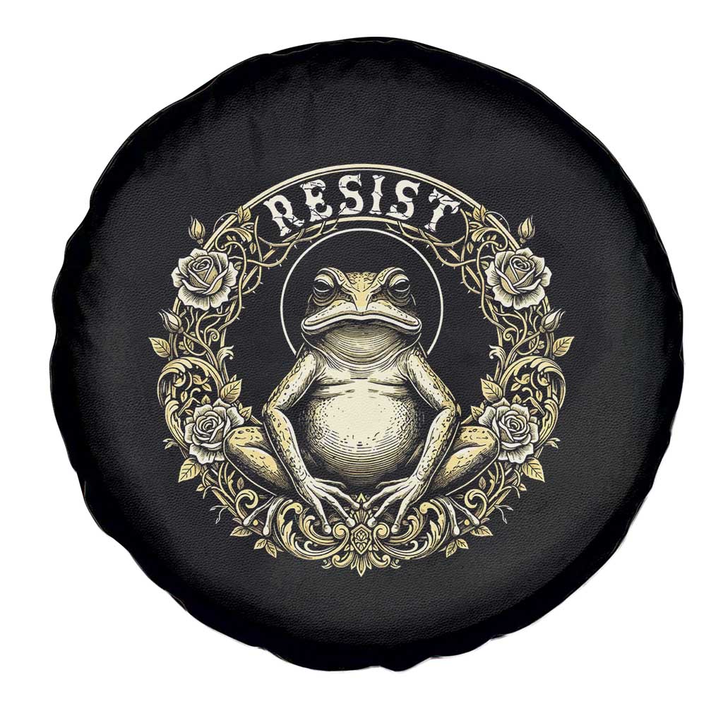 Zen Frog Resist Spare Tire Cover Sacred Resistance Protest Ornate Style Graphic TS02 Print Your Wear