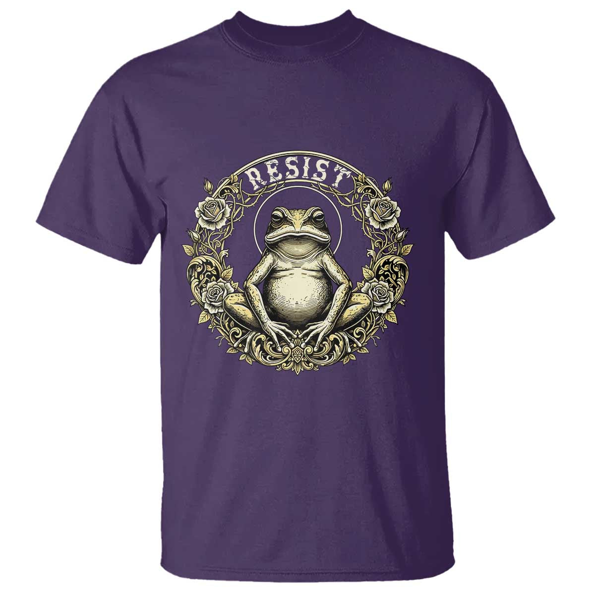 Zen Frog Resist T Shirt Sacred Resistance Protest Ornate Style Graphic TS02 Purple Print Your Wear