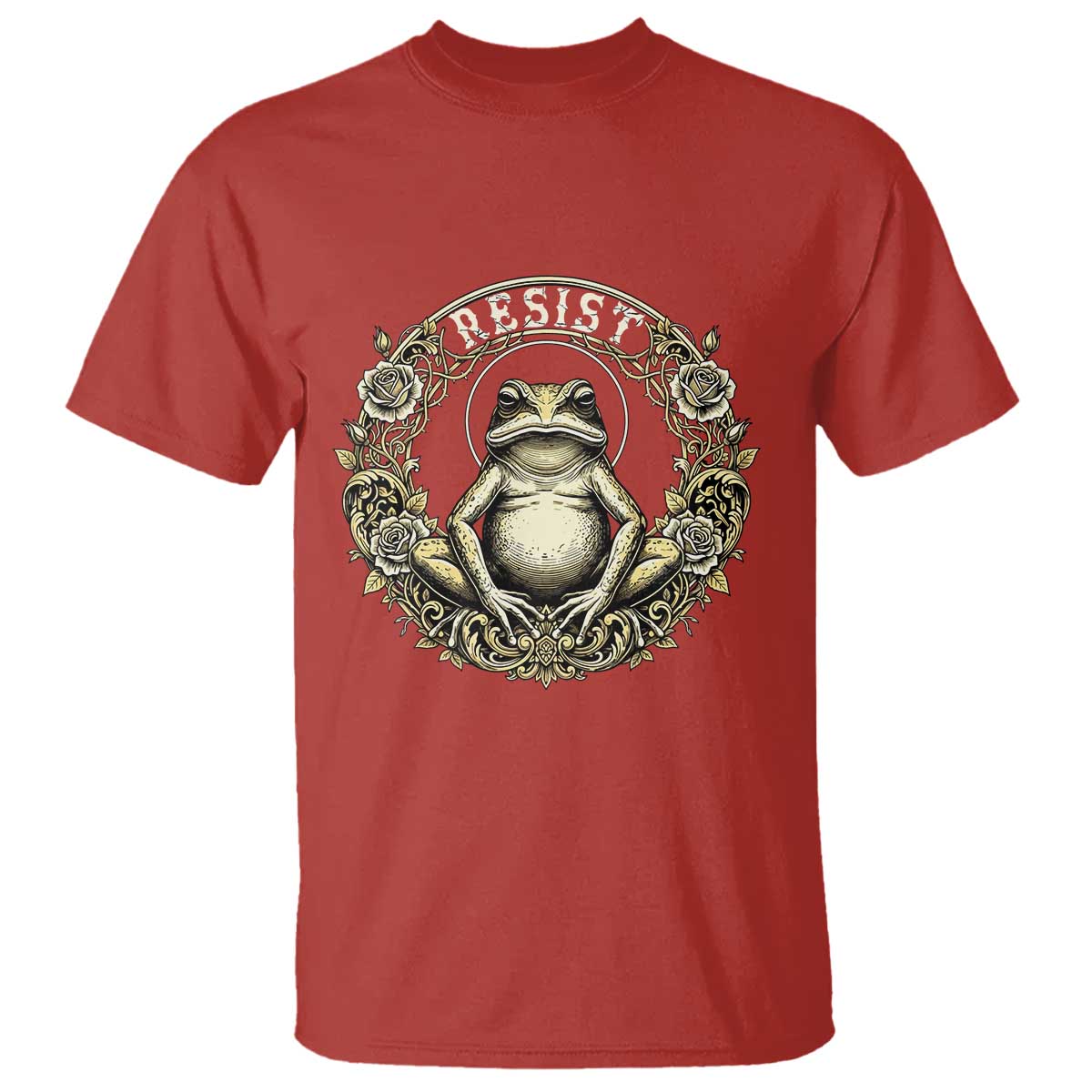 Zen Frog Resist T Shirt Sacred Resistance Protest Ornate Style Graphic TS02 Red Print Your Wear