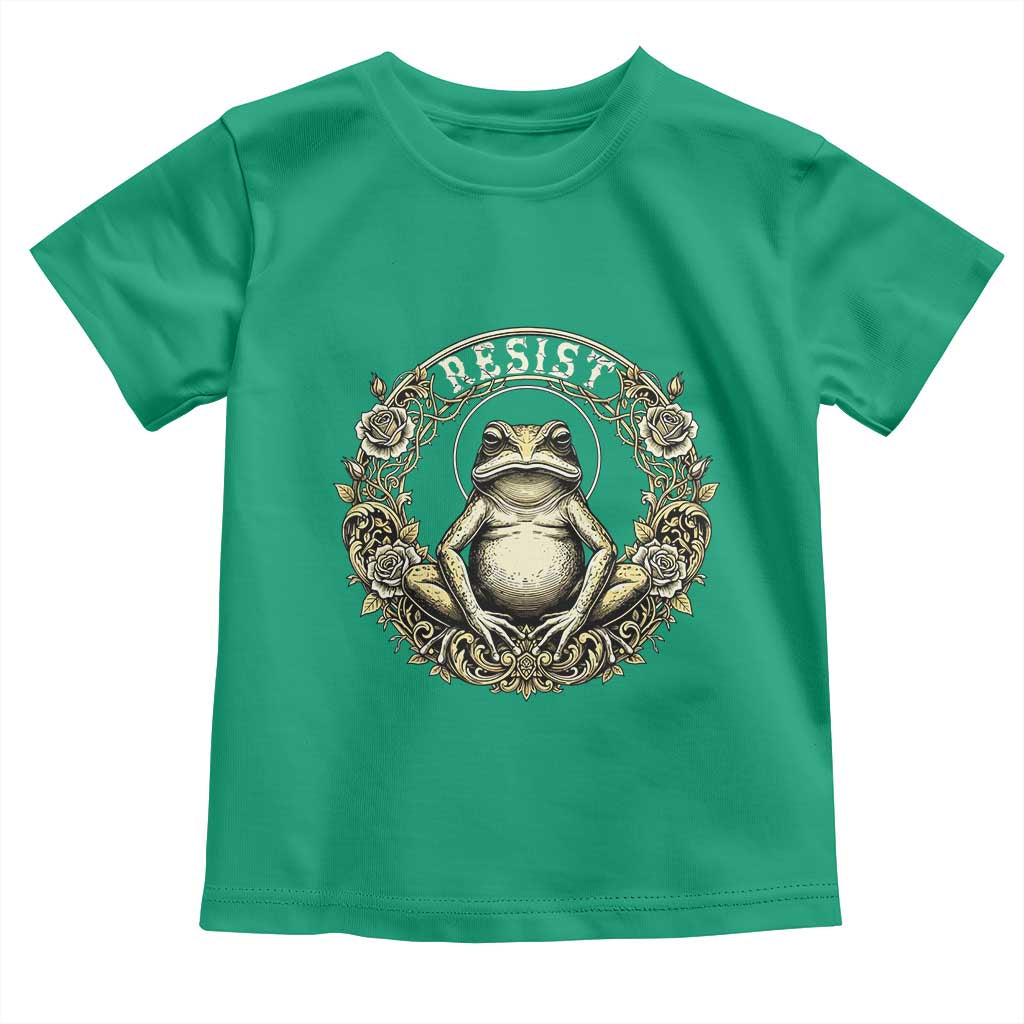 Zen Frog Resist Toddler T Shirt Sacred Resistance Protest Ornate Style Graphic TS02 Irish Green Print Your Wear